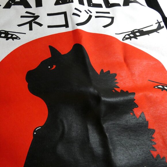 Catzilla TShirt Adult Sz S Cotton Black Japan Graphics Godzilla Muscle No Sleeve - Picture 2 of 6